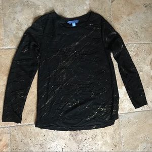 Long Sleeve Black and Gold Simply Vera Shirt